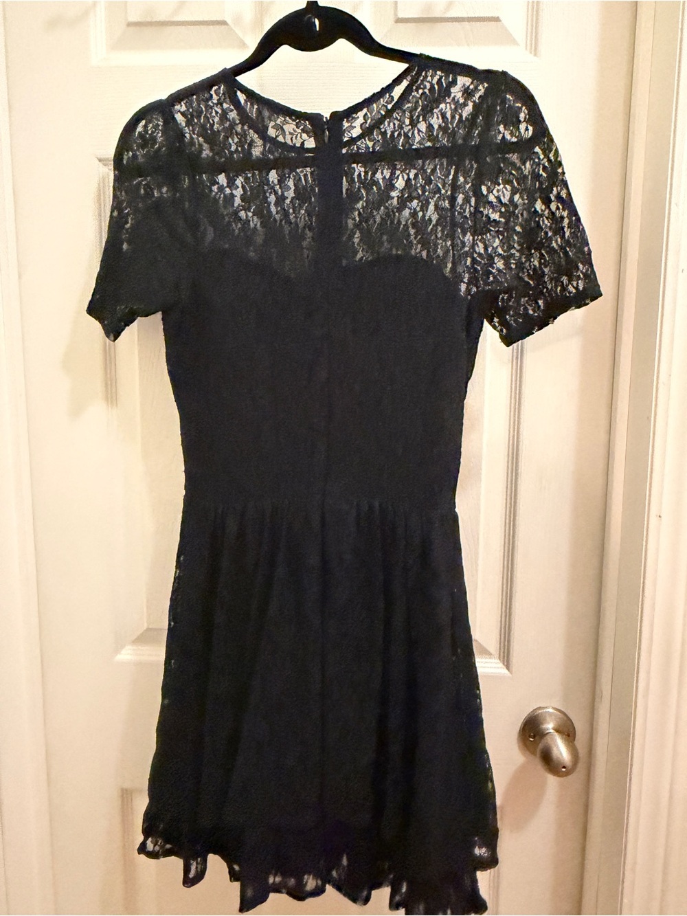 Bar III Black Lace Fit-and-Flare Dress